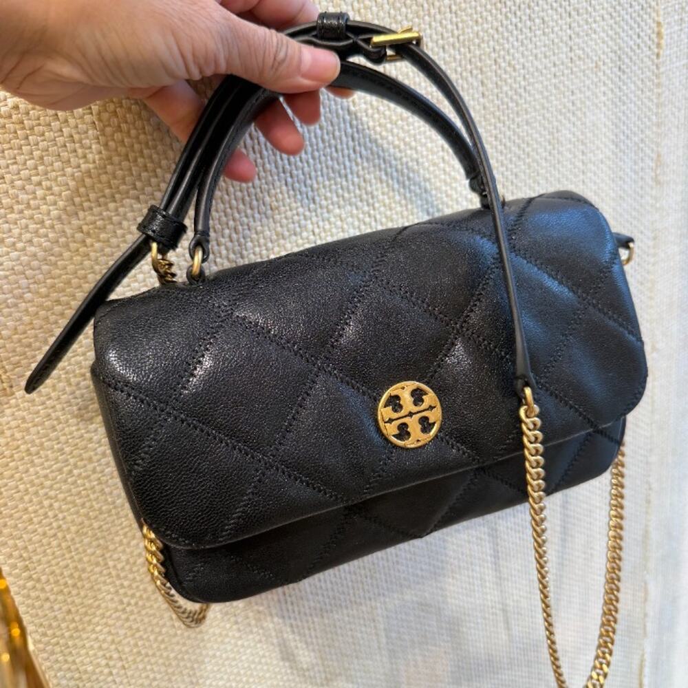 Best Price‼️TORY BURCH WILLA MINI TOP HANDLE BAG 167621 Black $528